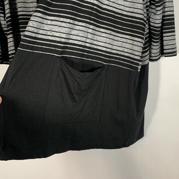 Chalet Black & Grey Striped Short Sleeve Cardigan - Picture 5 of 8